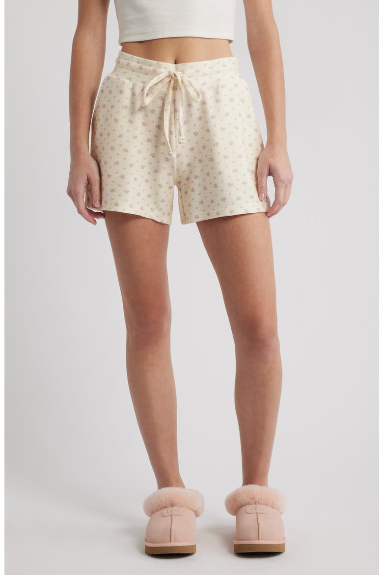 Flower Cloud Lounge Shorts, Main, color, CREAM