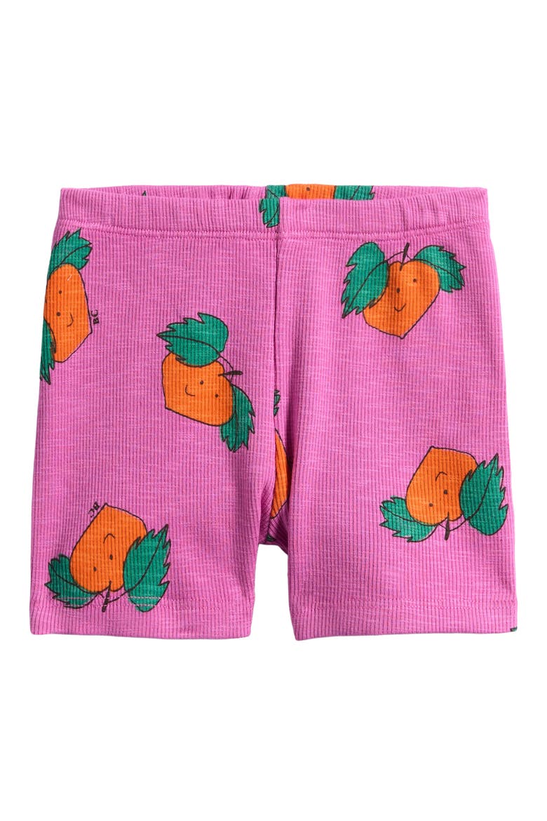 Tangerine Print Stretch Organic Cotton Shorts, Main, color, FUCHSIA