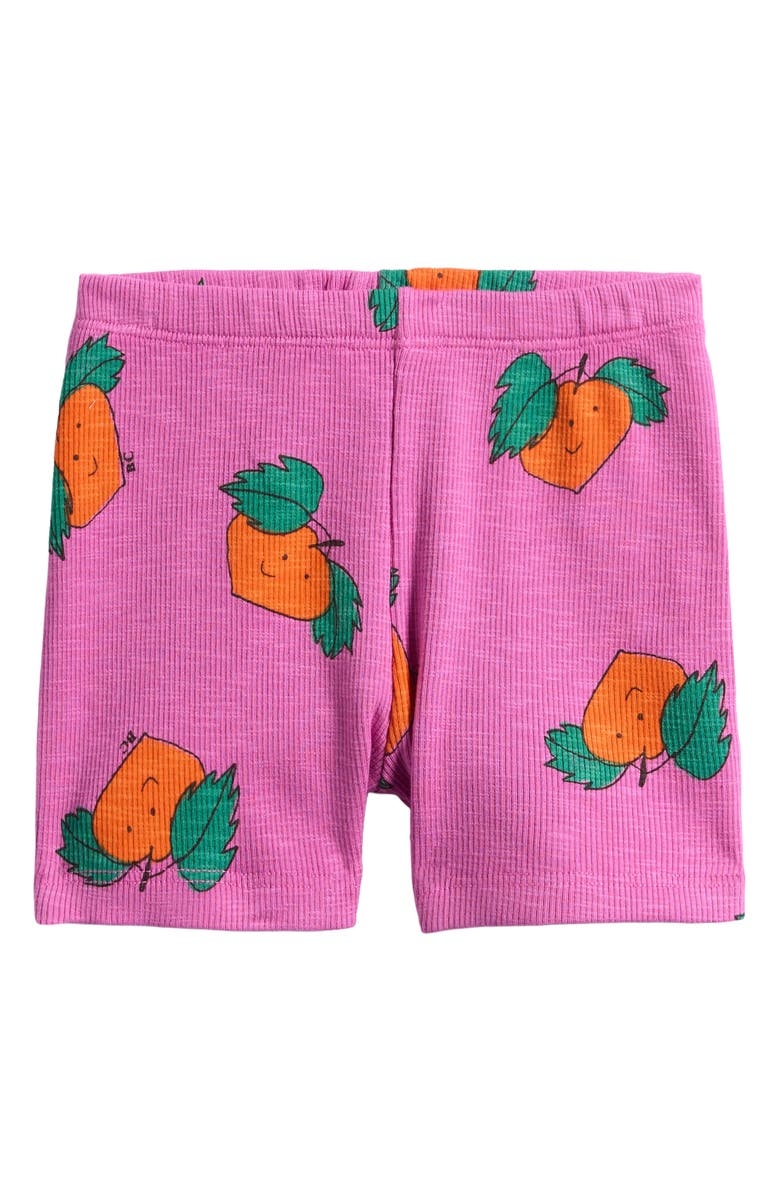 Bobo Choses Tangerine Print Stretch Organic Cotton Shorts, Main, color, Fuchsia