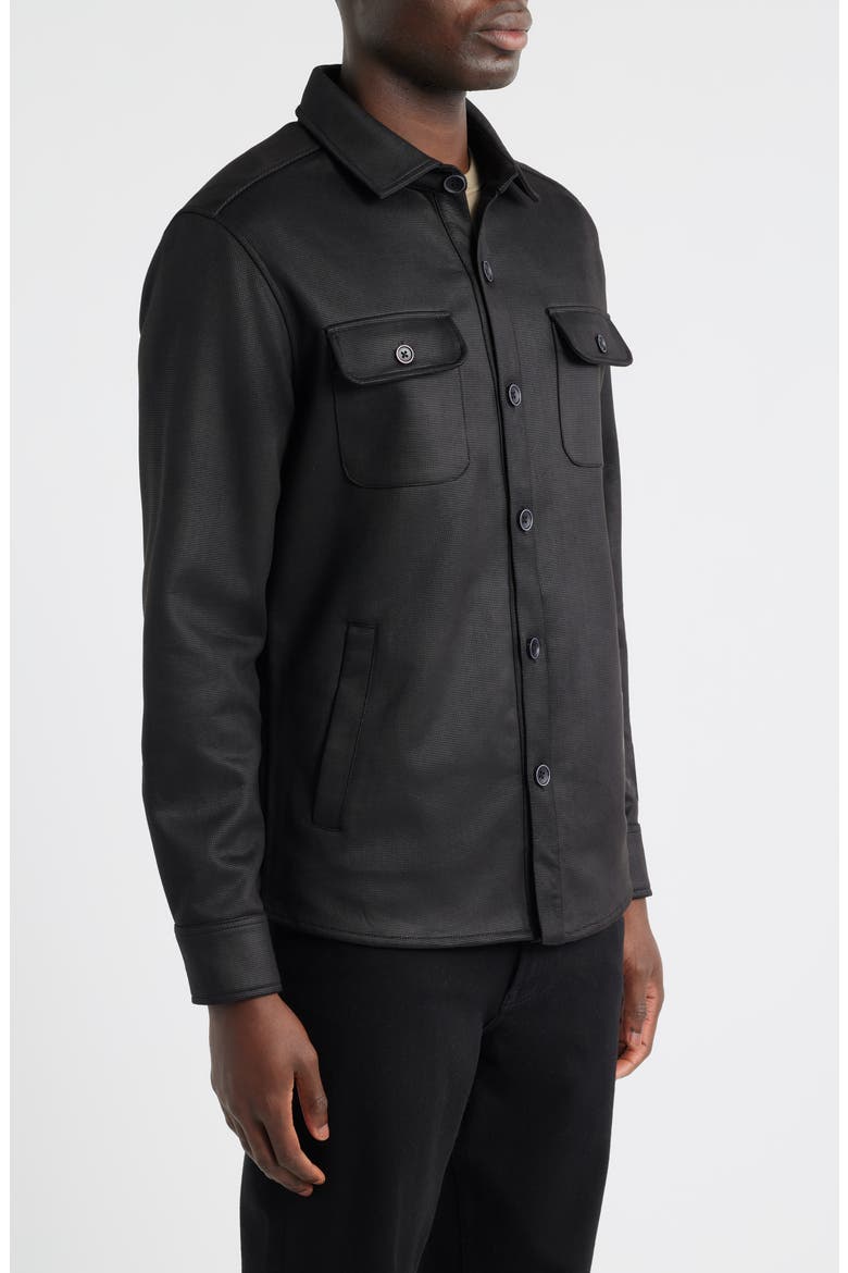 Andreas Faux Suede Overshirt, Alternate, color, BLACK