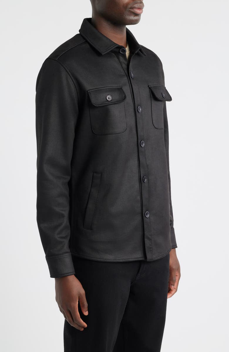 Robert Barakett Andreas Faux Suede Overshirt, Alternate, color, Black