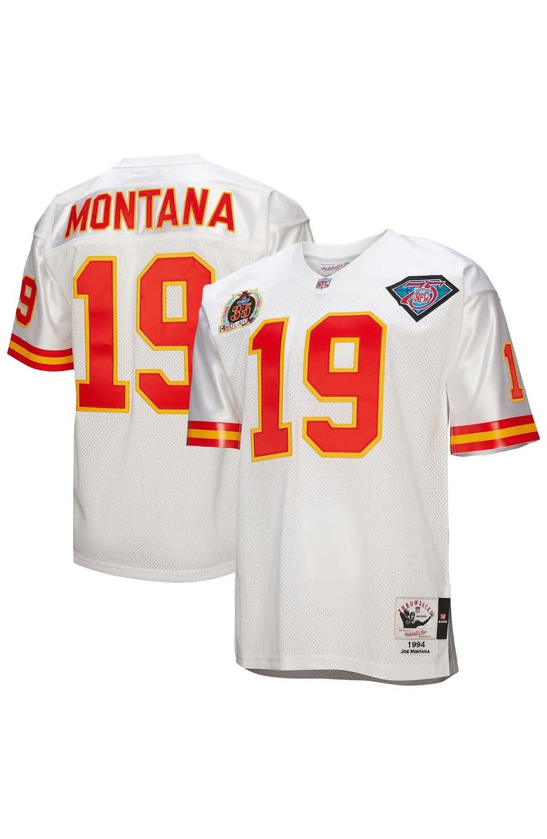 Mitchell & Ness Men's Mitchell & Ness Joe Montana White Kansas City Chiefs 1994 Authentic Throwback Retired Player Jersey, Main, color, White
