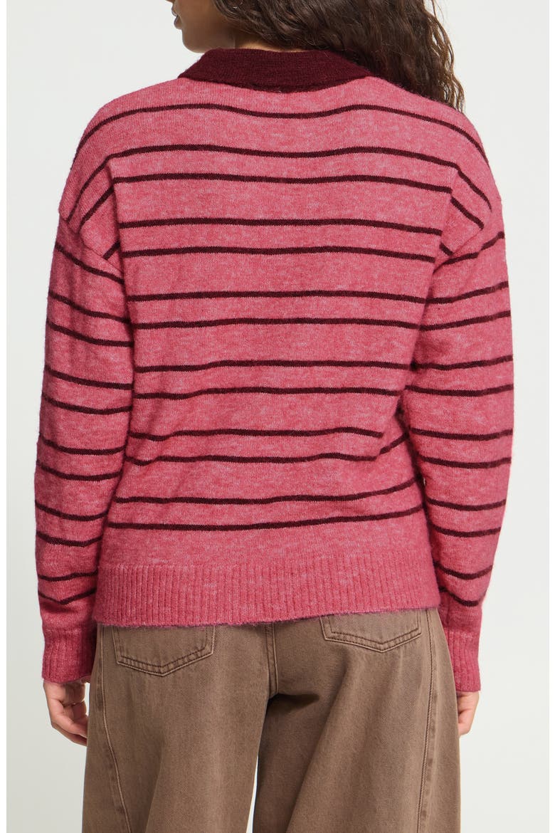 Striped Rugby Sweater, Alternate, color, FRUIT DOVE
