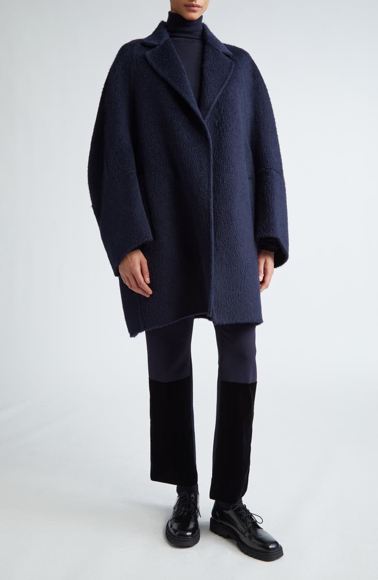 Max Mara Sequoia Oversize Alpaca Blend Coat, Alternate, color, Ultramarine