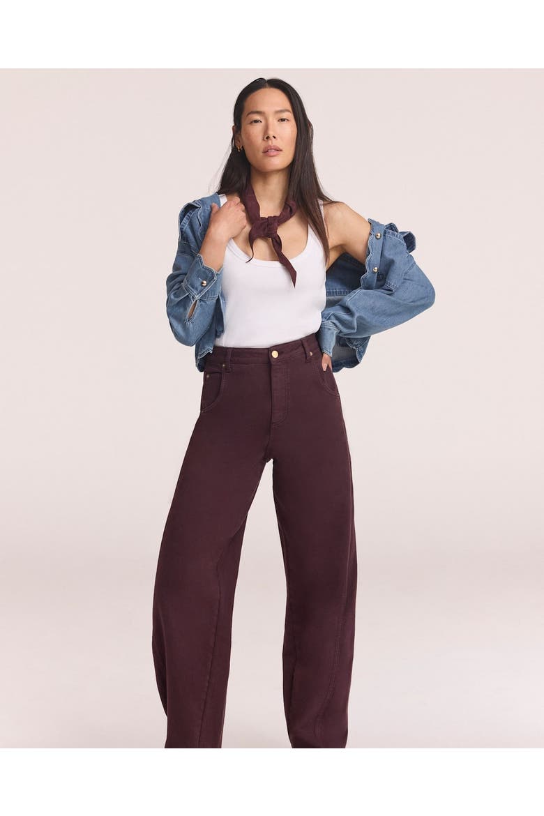 Ultimate full-length tapered leg Barrel Jeans, Alternate, color, Burgundy