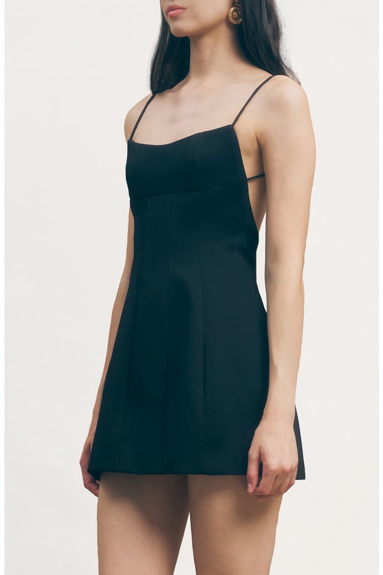 Rhea Scoop Back Ponte Minidress, Alternate, color, BLACK