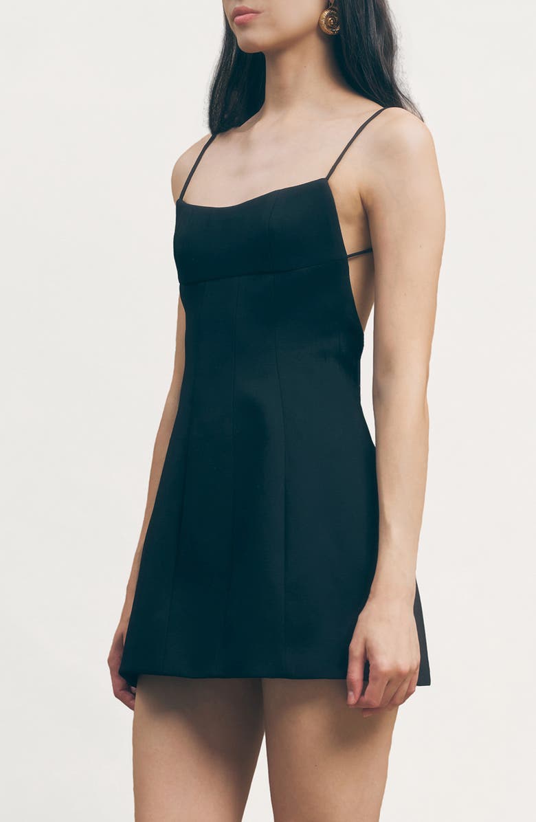 MAUDE CLUB Rhea Scoop Back Ponte Minidress, Alternate, color, Black