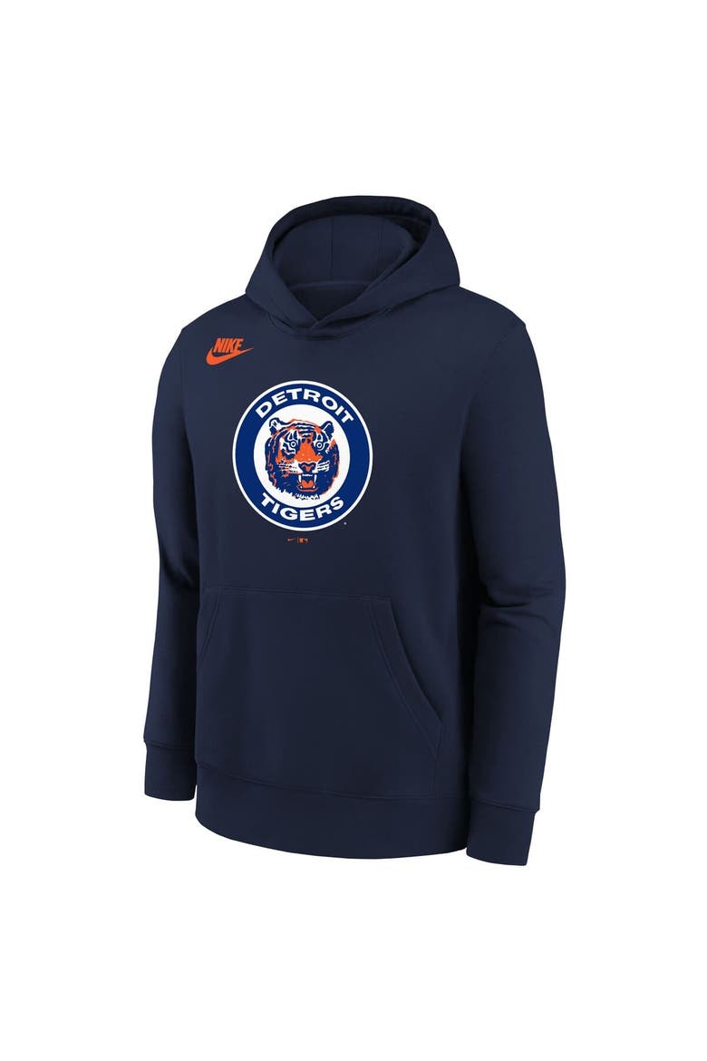 Youth Nike  Athletic Navy Detroit Tigers Club Fleece Hoodie, Alternate, color, Athletic Navy