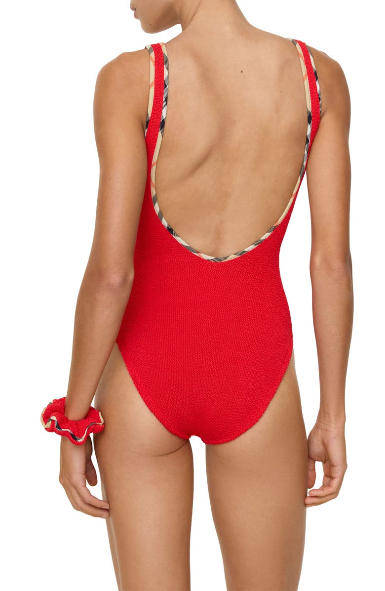 Burberry x Hunza G Faye Original Crinkle<sup>™</sup> One-Piece Swimsuit, Alternate, color, 