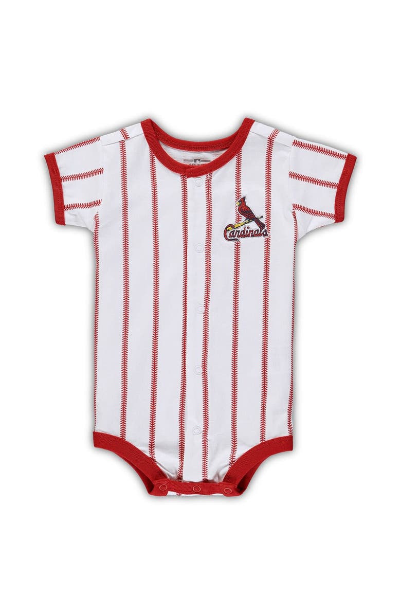 Outerstuff Newborn White/Red St. Louis Cardinals Power Hitter Short Sleeve Bodysuit, Alternate, color, 