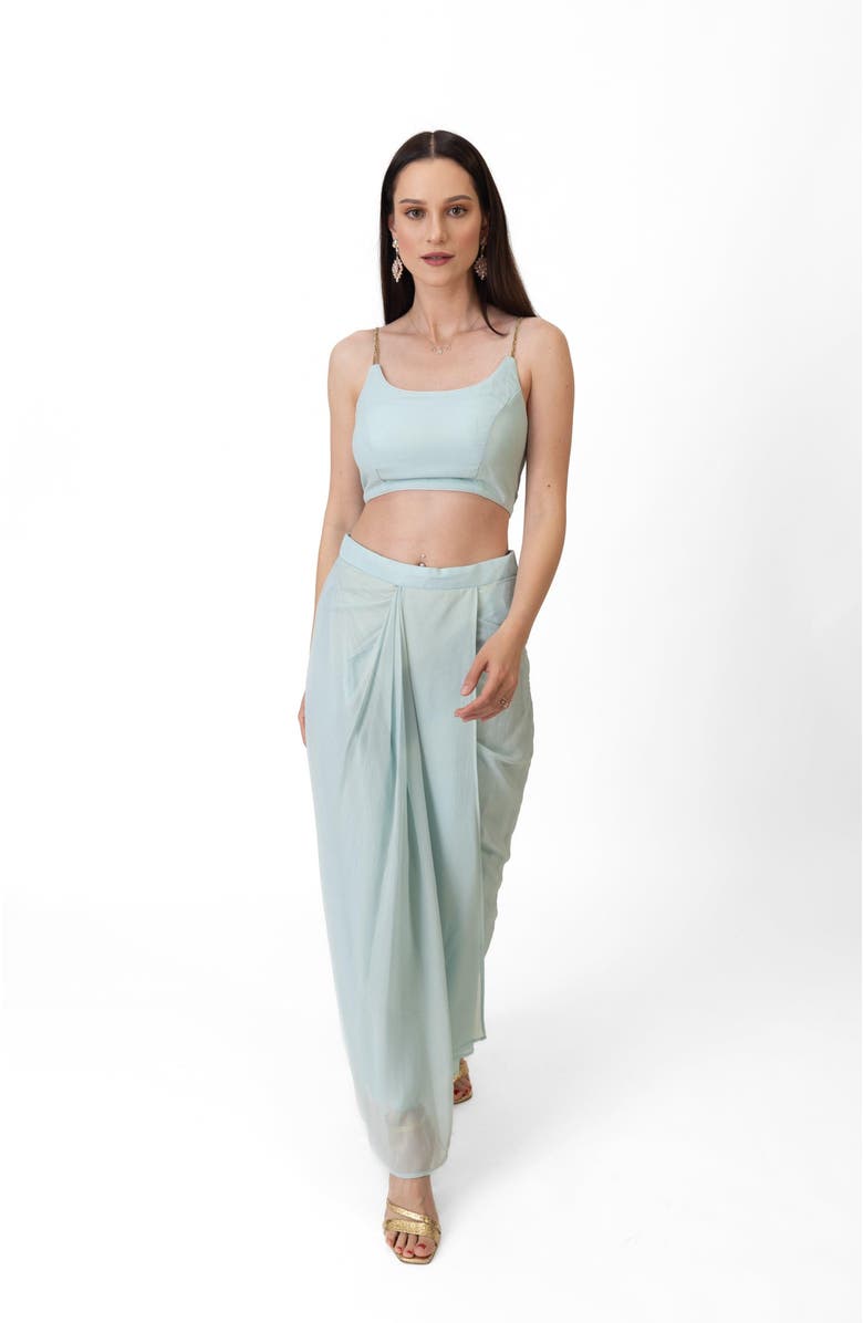 RAAS Kiya Shimmer Drape Skirt Set, Alternate, color, 