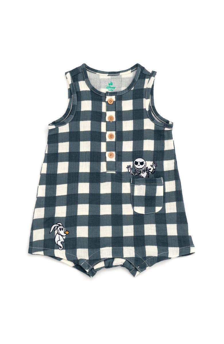 Disney Sleeveless Gauze Romper, Main, color, Black, Jack Skellington