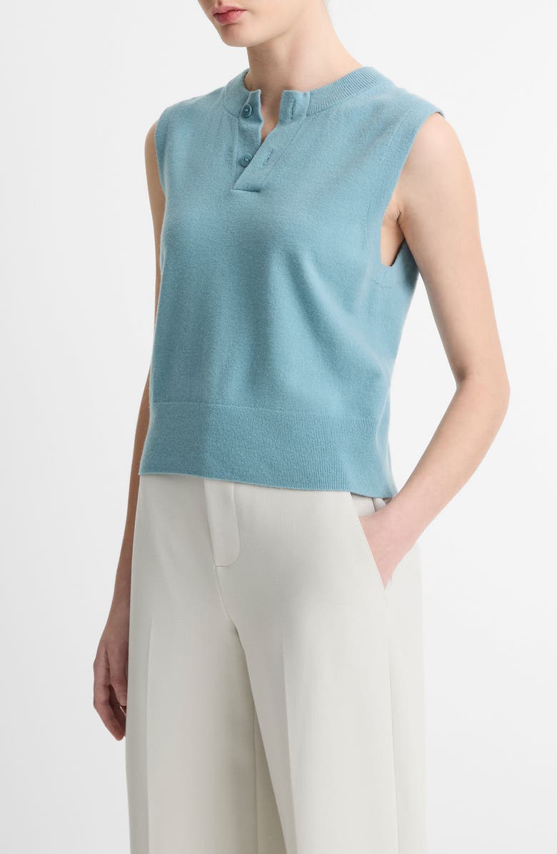 Vince Henley Wool Blend Sweater Tank, Alternate, color, Sky Steel