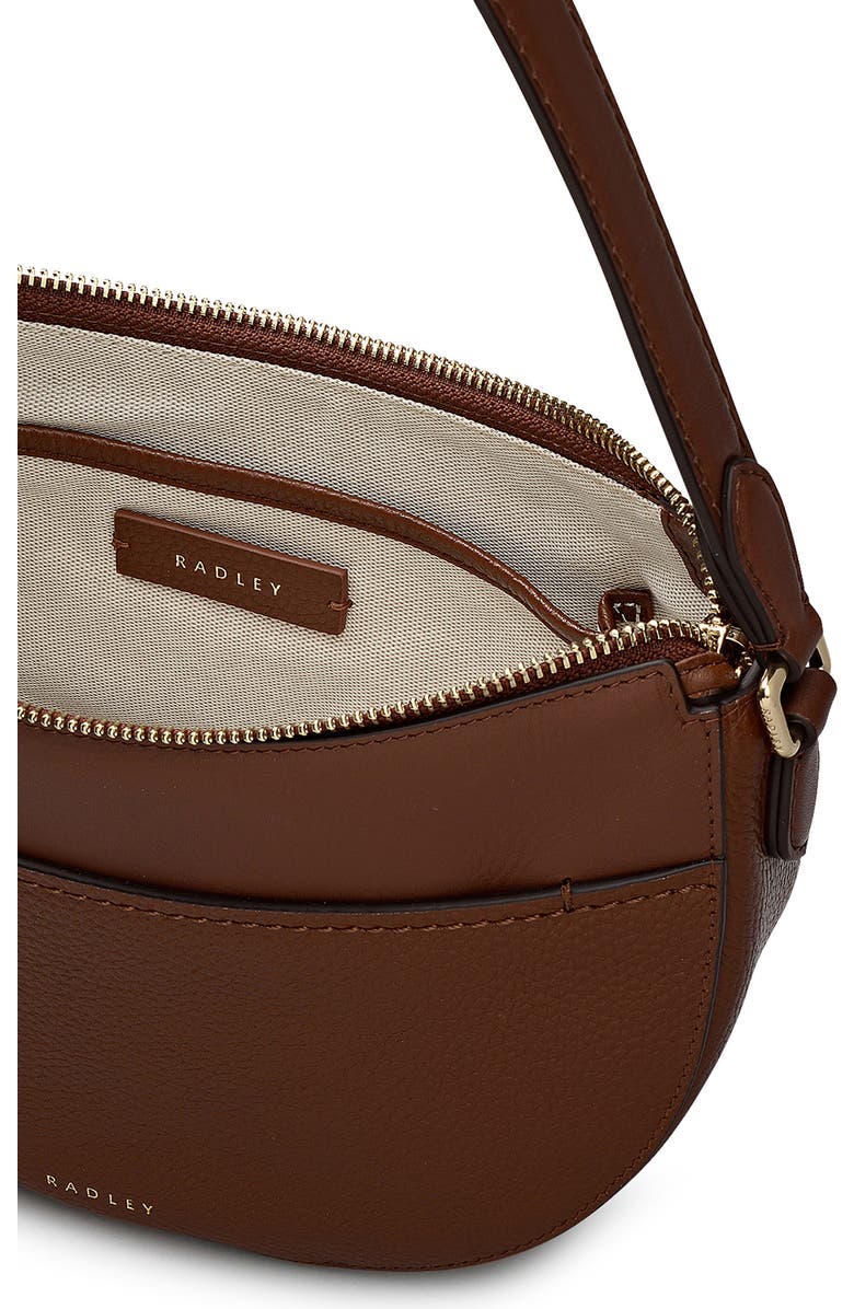 Radley Portland Way Small Zip Top Leather Shoulder Bag, Alternate, color, Cherrywood