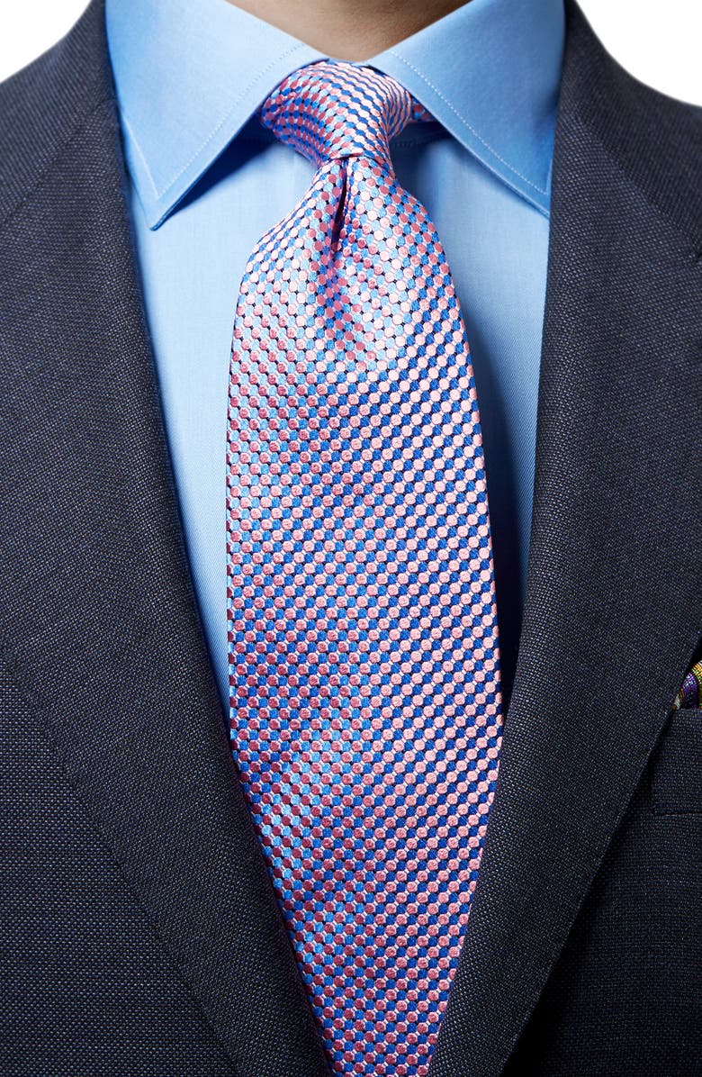 Eton Microdot Silk Tie, Alternate, color, Pink