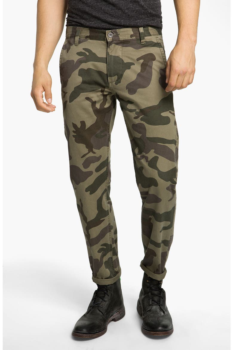 'Alpha Khaki' Slim Straight Leg Chinos, Main, color, GREEN CAMOUFLAGE