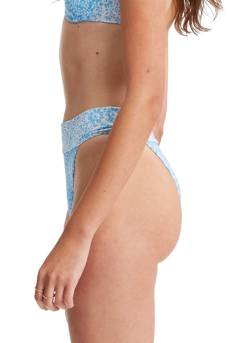 Blissed Out Aruba High Waist High Leg Bikini Bottoms, Alternate, color, BLISS BLUE