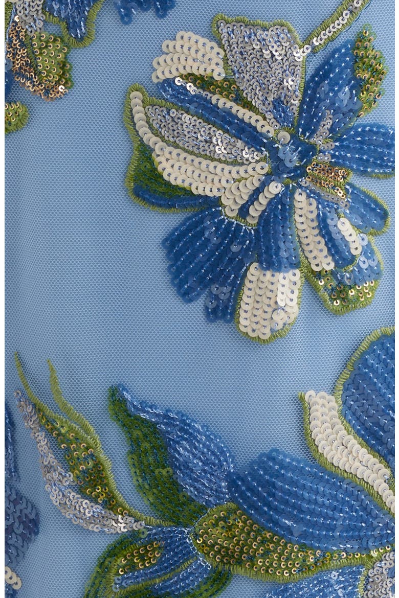 Sequin Floral Mermaid Gown, Alternate, color, BLUE MULTI