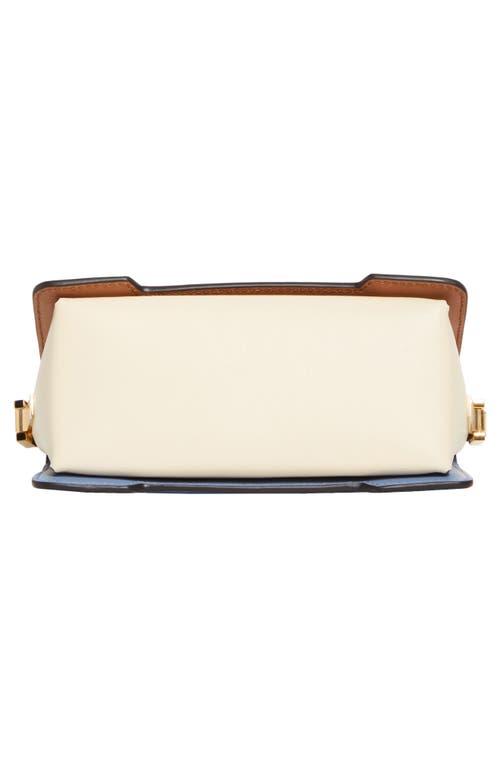 Marni Mini Trunkaroo Colorblock Leather Shoulder Bag In Opal/cinnamon/shell