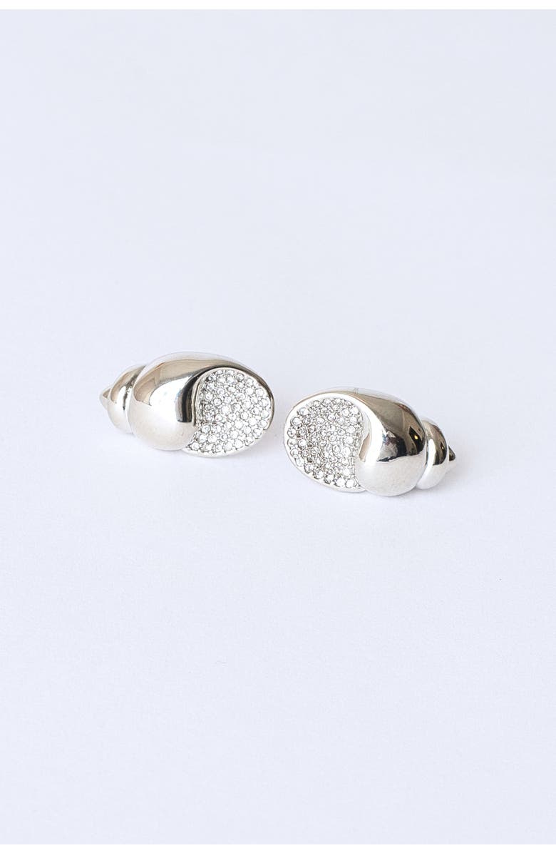 Classicharms Lexi Crystal Seashell Stud Earrings, Main, color, Silver