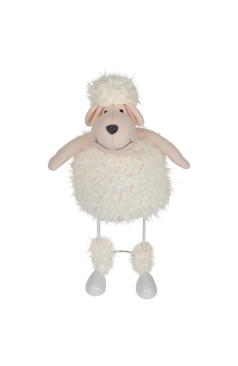 Northlight Spring Loaded Lamb with Bandanna Easter Figure - 16", Main, color, White