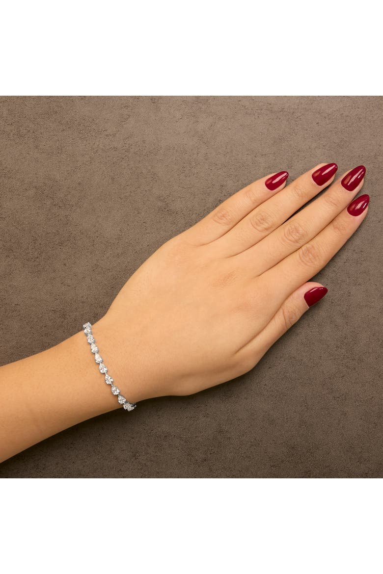 IGI Certified 14K White Gold 8.0 Cttw Pear Cut Lab Grown Diamond Tennis Bracelet, Alternate, color, White Gold
