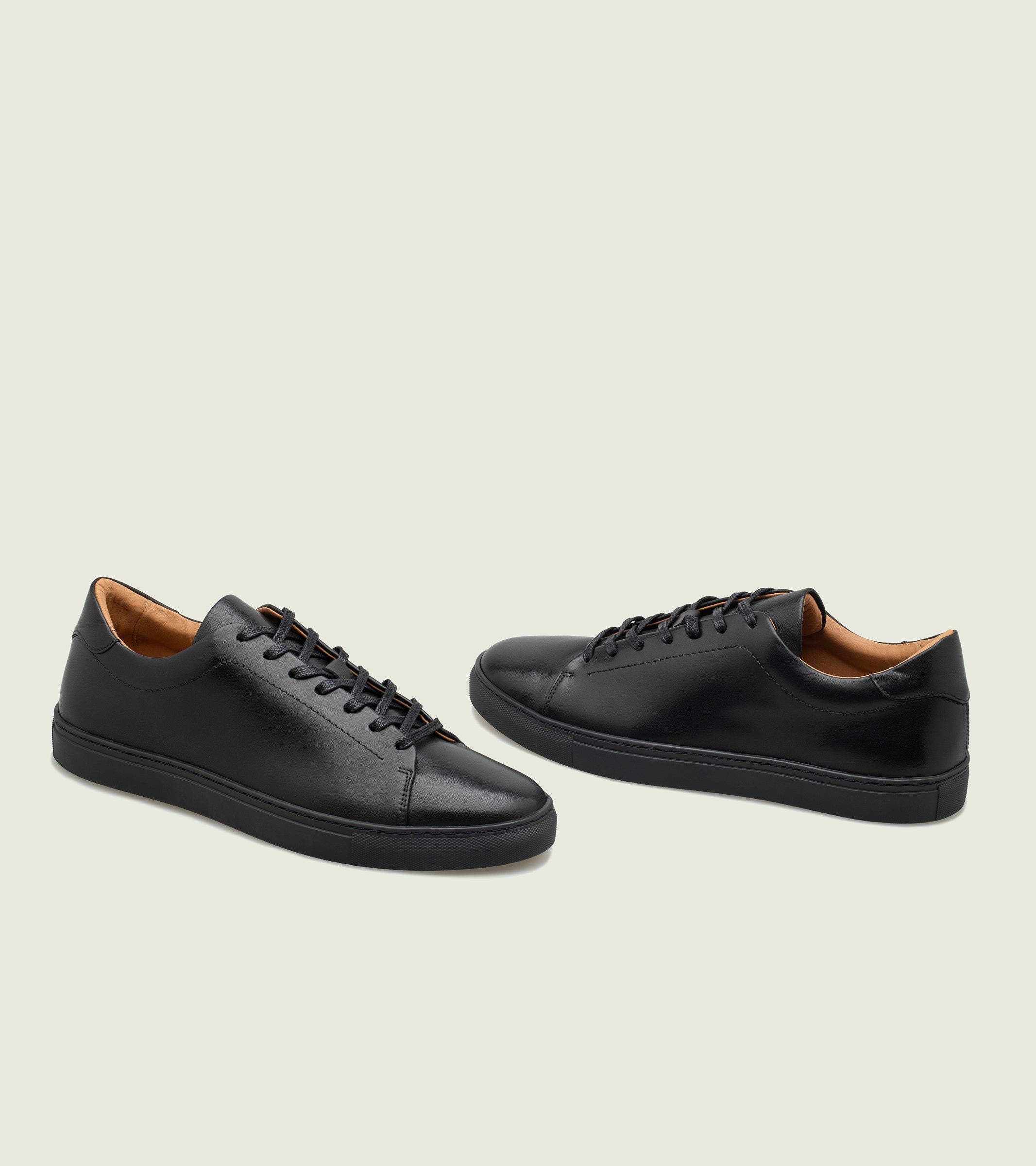 Jack Erwin Wesley Leather Low-Top Sneaker, Alternate, color, Black Leather