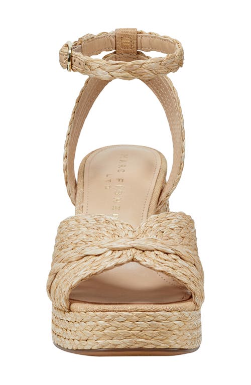 Marc Fisher Ltd Janie Raffia Ankle Strap Platform Sandal In Natural