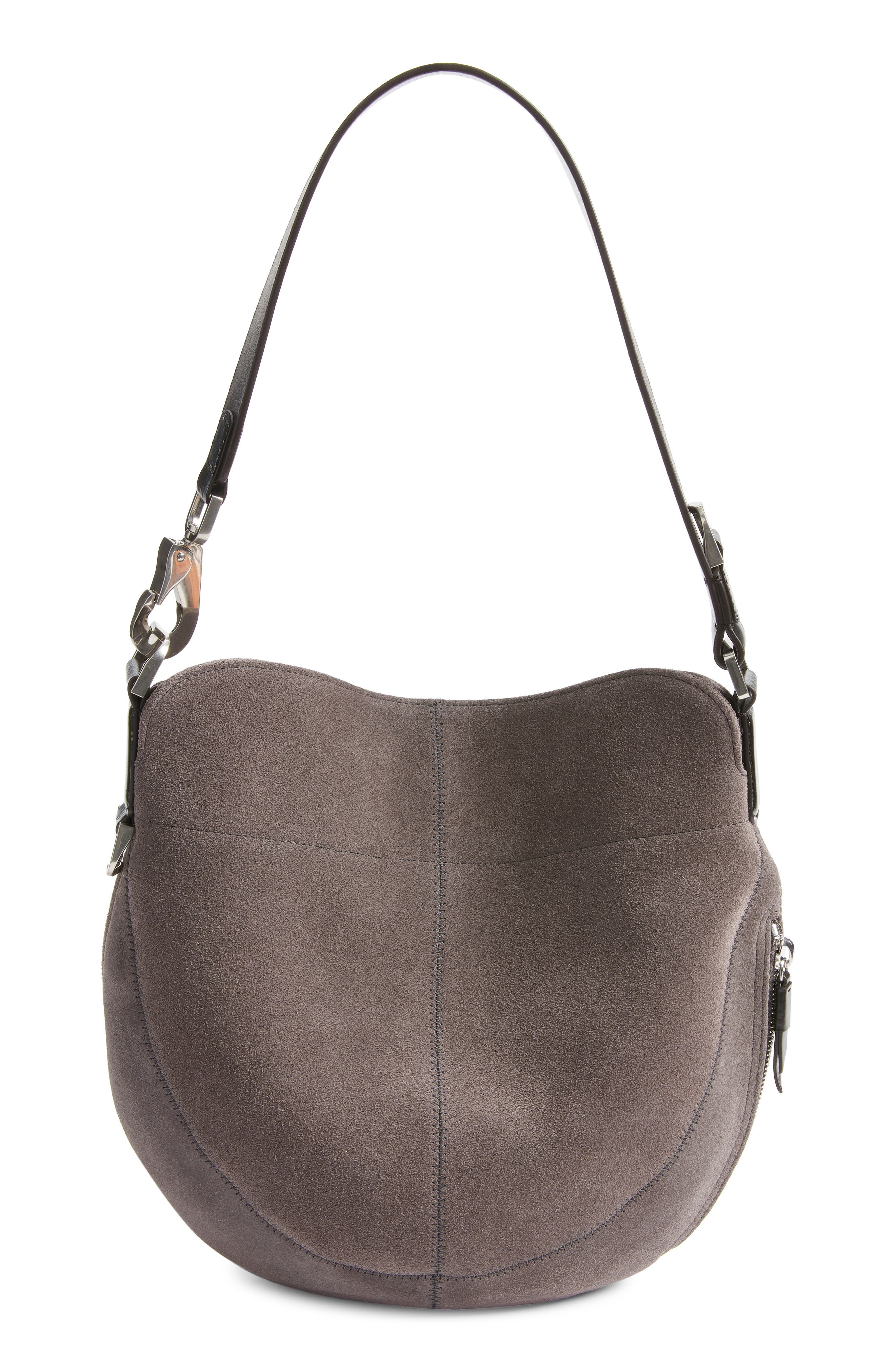 Lemaire Quiver Clip Suede Hobo Bag, Main, color, Mink