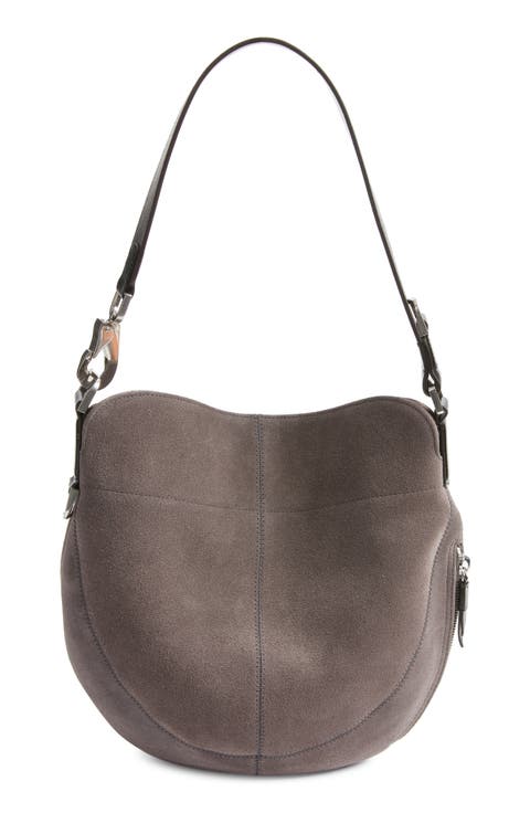 Quiver Clip Suede Hobo Bag
