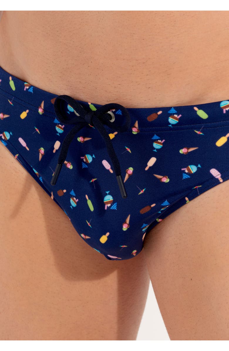 HOM Summer Swim Mini Briefs, Alternate, color, Navy Print