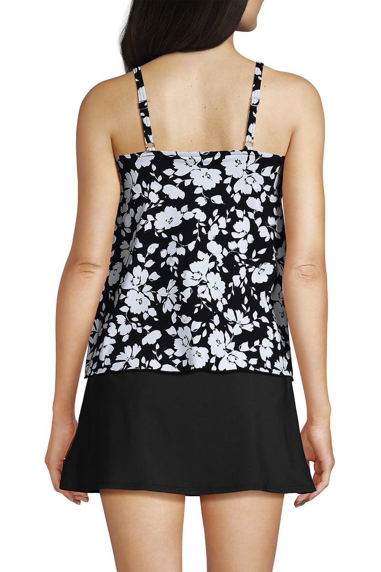 D-Cup Tulip Hem Tankini Top, Alternate, color, Black Blossom Floral