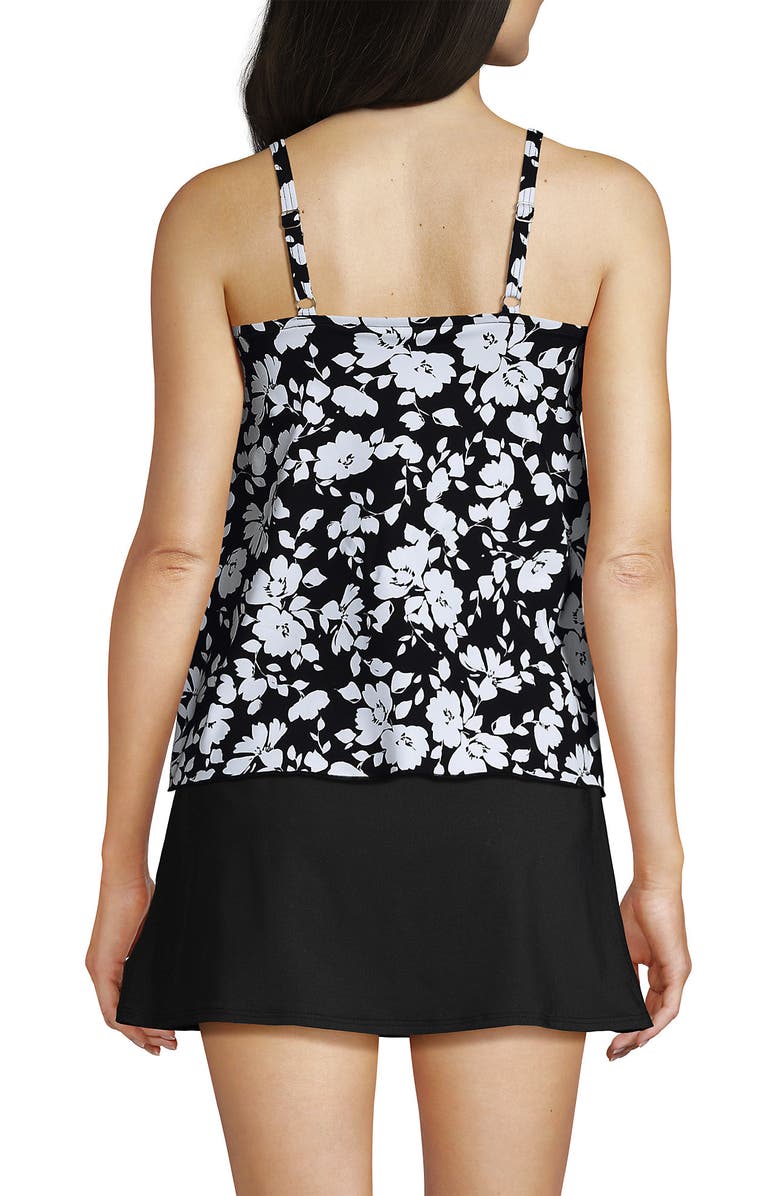 Lands' End DD-Cup Tulip Hem Tankini Top, Alternate, color, Black Blossom Floral