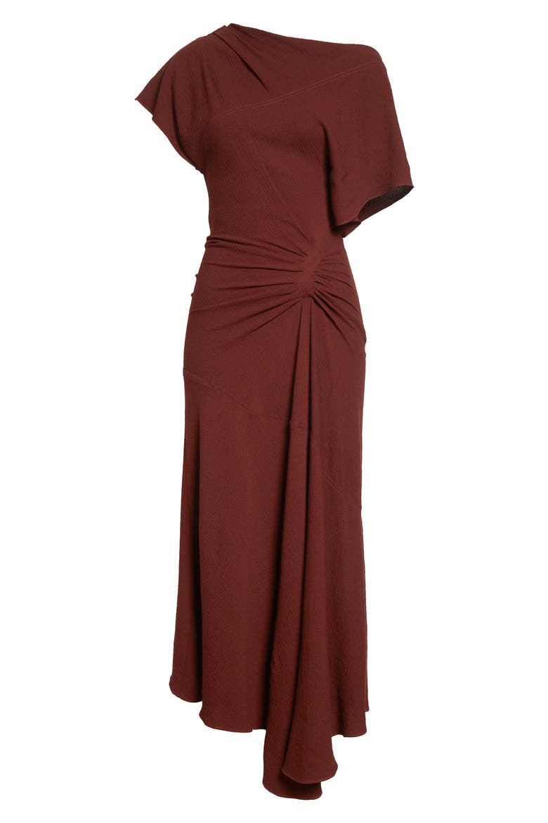 Dena Ruched Off the Shoulder Gown, Alternate, color, BLACK CHERRY