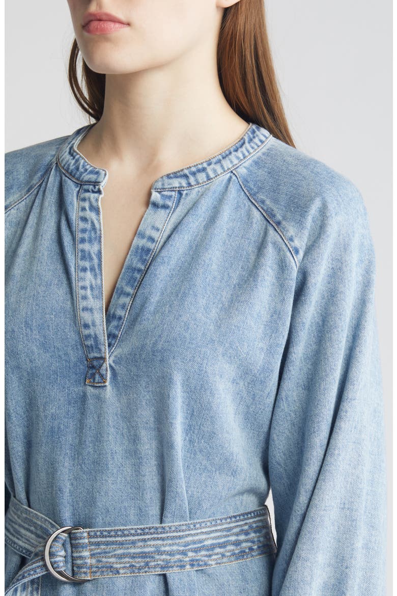 Lila Long Sleeve Belted Denim Dress, Alternate, color, FADED INDIGO