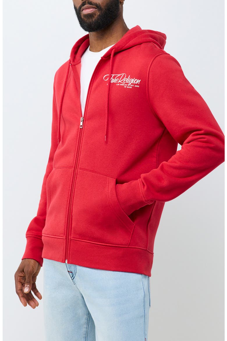 Ribbon Sketch Full Zip Hoodie, Alternate, color, TRV RED