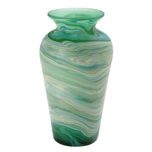 Ten Thousand Villages Deep Currents Vase In Green