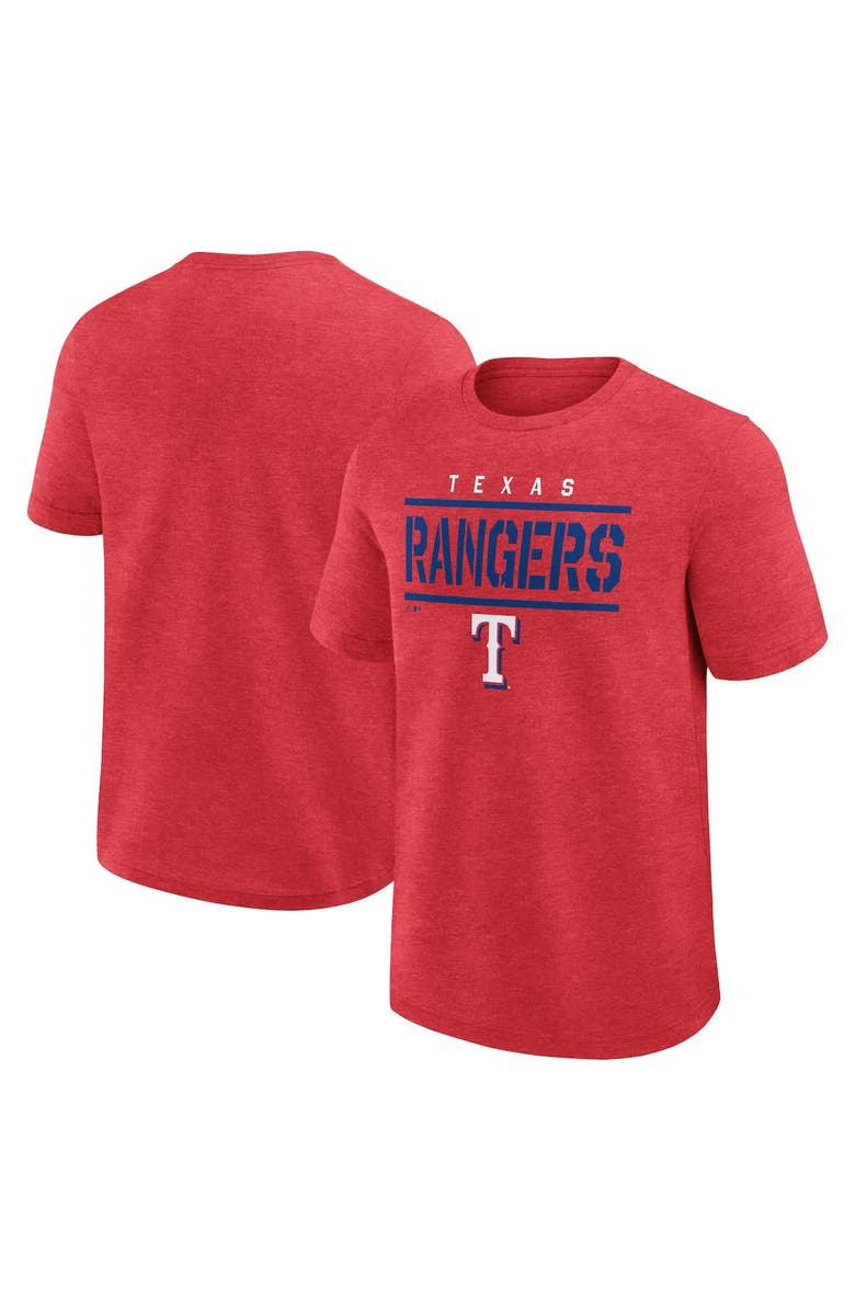 FANATICS Men's Fanatics Heather Red Texas Rangers Top Notch T-Shirt, Alternate, color, Heather Red
