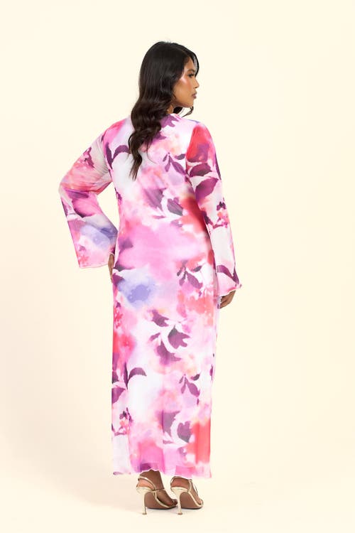 Fashion-szn Curve Plus Size Floral Twist Front Midi Dress In Pink