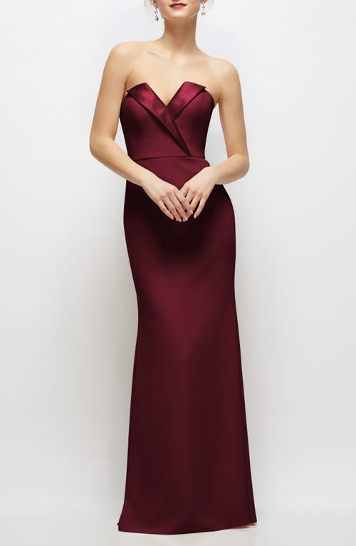 After Six Strapless Tuxedo Gown In Brown