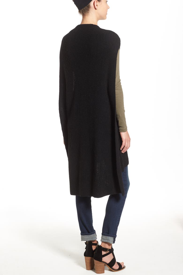 Knit Zip Vest, Alternate, color, BLACK