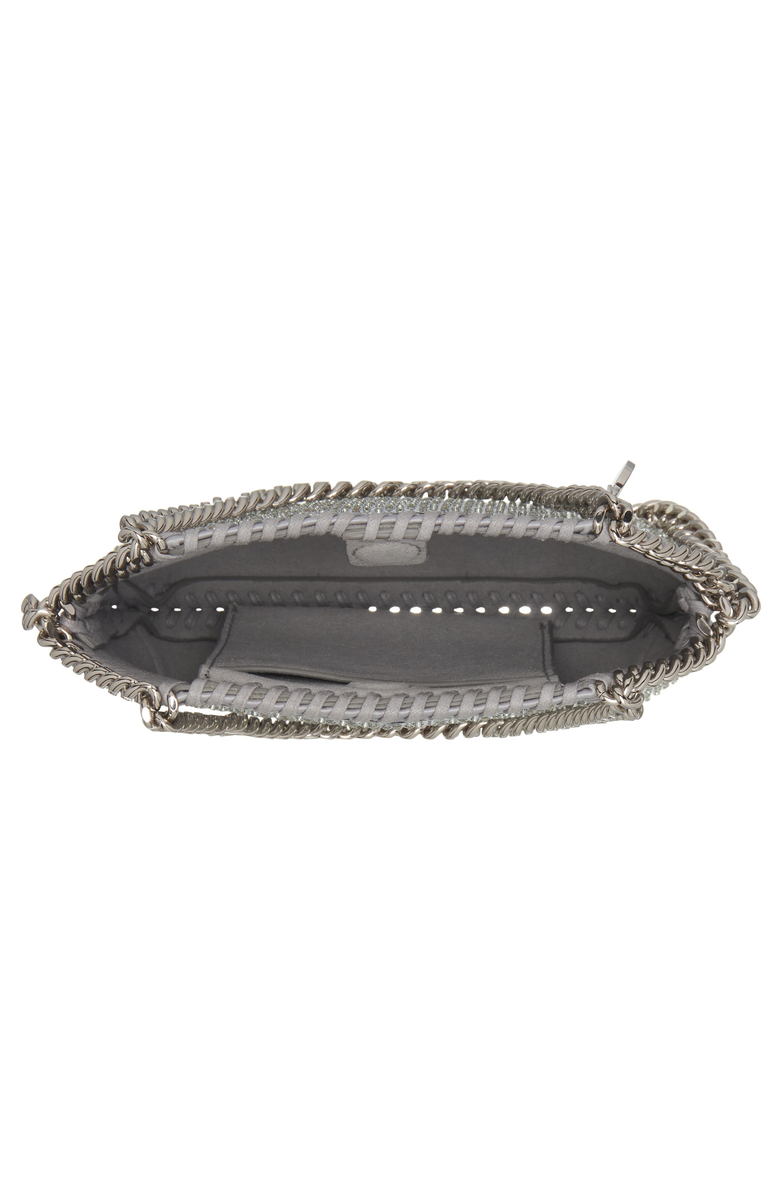 Mini Falabella Crystal Embellished Tote, Alternate, color, SILVER