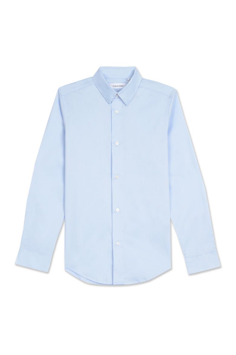 Kids' Solid Long Sleeve Slim Fit Shirt, Alternate, color, 451 ICE BAY