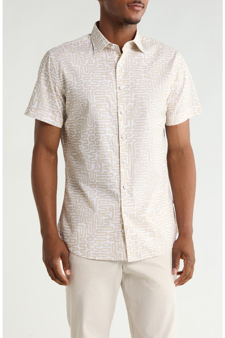 Fenchurch Short Sleeve Button-Up Shirt, Main, color, OATMEAL