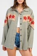 Beivy Denim Star Patch Shirt Jacket