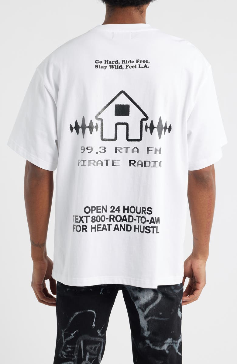 RtA Colin Logo Graphic T-Shirt, Alternate, color, White Radio House