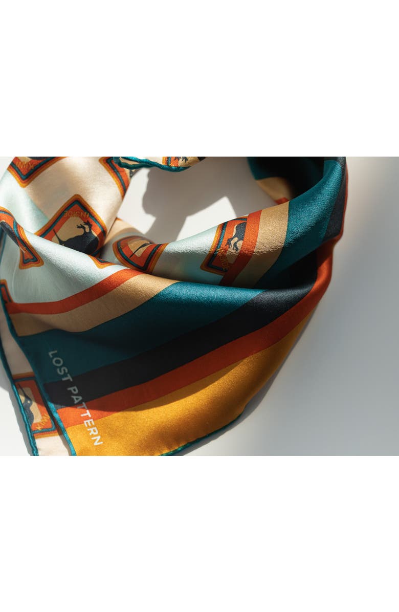 Lost Pattern NYC "Kiwi" Silk Bandana, Alternate, color, Beige