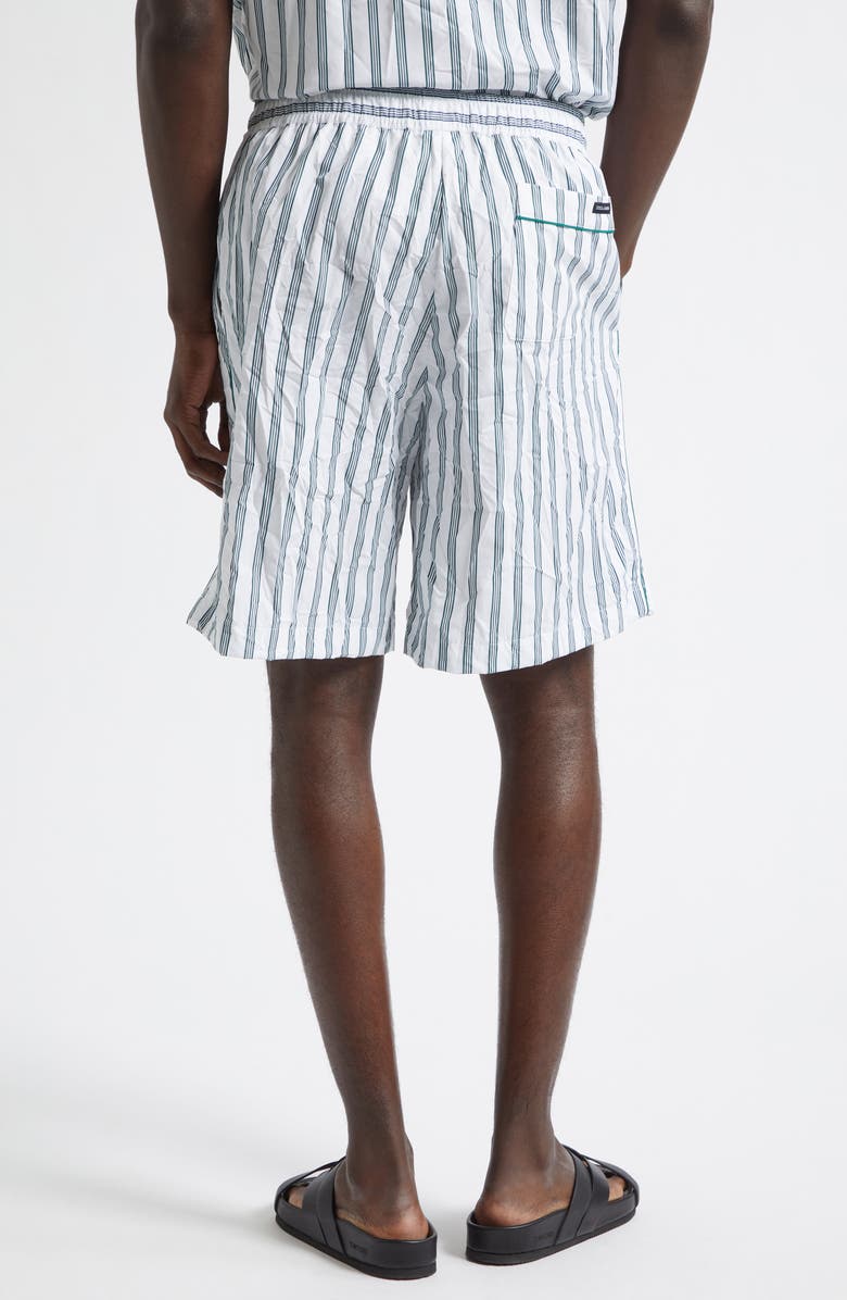 Dolce&Gabbana Stripe Crinkled Poplin Bowling Shorts, Alternate, color, S8051 Rigato