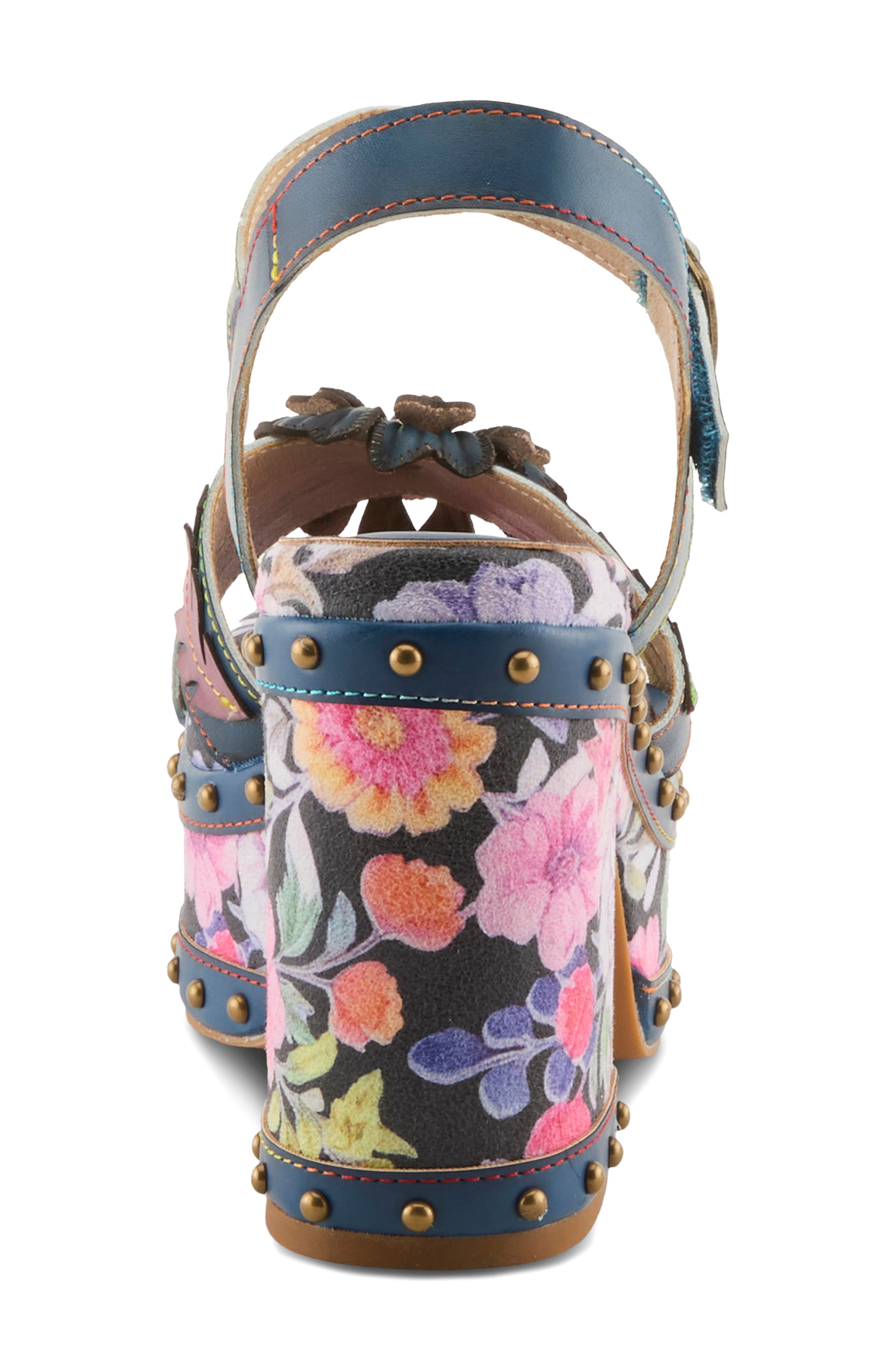 L'Artiste by Spring Step Deckedout Ankle Strap Platform Sandal, Alternate, color, Navy Multi