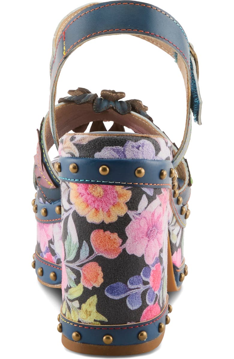 L'Artiste by Spring Step Deckedout Ankle Strap Platform Sandal, Alternate, color, Navy Multi